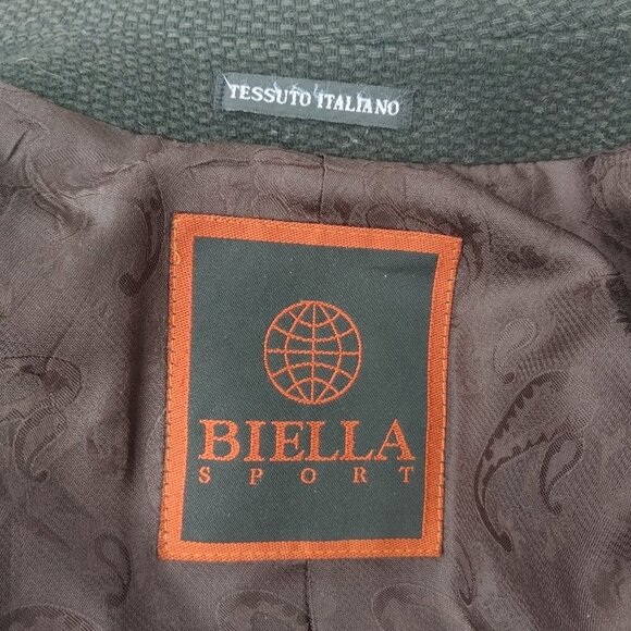VINTAGE Tessuto Italiano  BIELLA Wool Sport Coat Blazer Jacket Men's 44R US XL - Picture 2 of 8